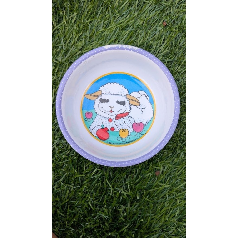 Vintage 1993 Shirlee Lewis Lamb Chop Children's Bowl Enamelware